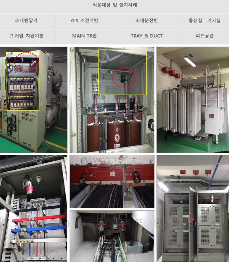 고체 에어로졸 자동소화기 (자가발전 센서포함)